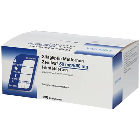 SITAGLIPTIN Metformin Zentiva 50 mg/850 mg FTA 196 St mit dem E-Rezept kaufen - Shop Apotheke