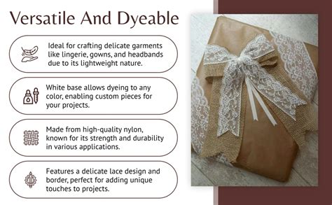 BR lace Nylon Lace and Border Material Dyeable with Any Colour (White ...