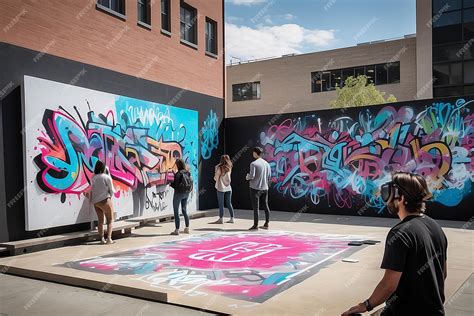 Virtual reality graffiti experience in an urban plaza with ar overlays ...