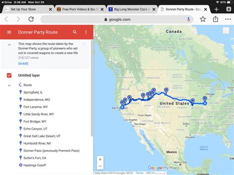 Map of the Donner Party route