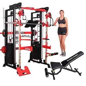 Gamma Fitness Ultimate Gym Setup Package Functional Trainer with Smith ...