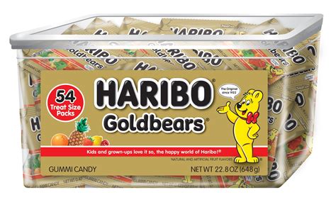 Haribo Goldbears Original Gummy Bear Treat Packs, 0.5 Oz (54 Pouches ...