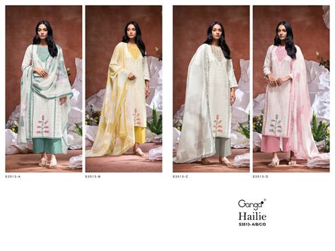 Hailie 3513 Ganga Premium Cotton Plazzo Style Suits Wholesale – Kavya ...