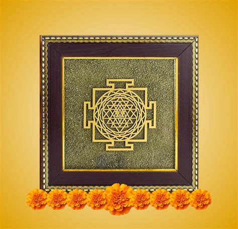 Shree Yantra with Raw Pyrite Frame for Energy Balance – Uvpixel.com