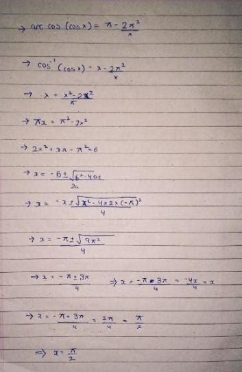 Can someone help? I need to use formula:cos x = ax= +- arccos a ...