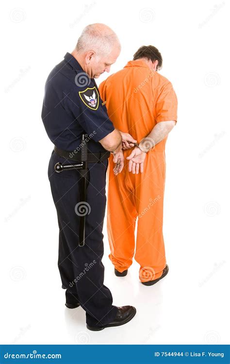 把警察囚犯扣上手铐 库存图片 - 图片: 7544944