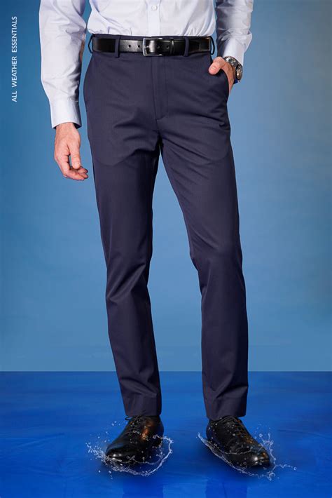 Men's Navy Blue Waterproof Formal Trouser