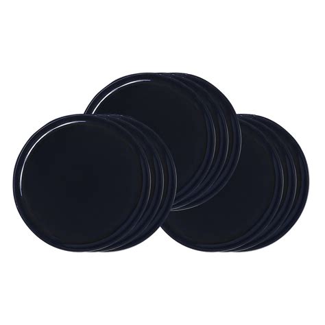 Buy GOWRI Plastic Buffet Plates, Set of 9, Black | Perfect for Daily ...