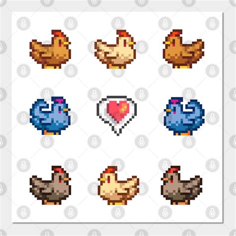 Whimsical Stardew Valley Chickens Art Print | Stardew-valley