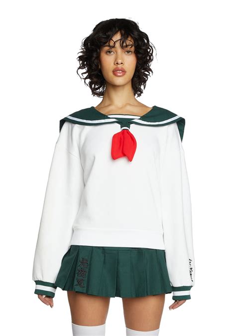 Dolls Kill x Inuyasha Kagome Cosplay Uniform Skirt Set - Multi