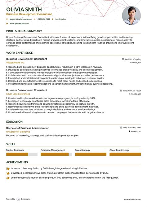 10+ Business Development Consultant Resume Samples & Templates for 2025