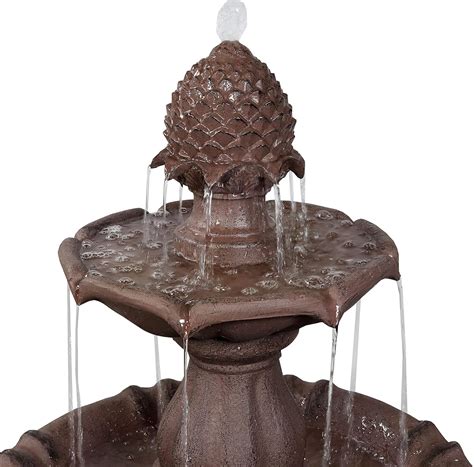 Buy Sunnydaze Curved Plinth Outdoor Water Fountain - 2-Tier Waterfall ...