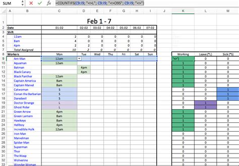 Image result for Create a Shift Pattern in Excel