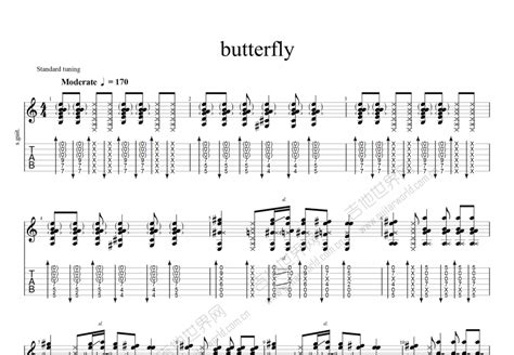 Butterfly吉他谱_千绵伟功_F调指弹 - 吉他世界