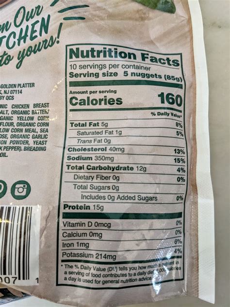 Costco Chicken Tenders Nutrition Facts at Bernard Baril blog