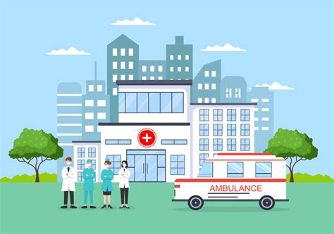 Hospital Building for Healthcare Background Vector Illustration with ...