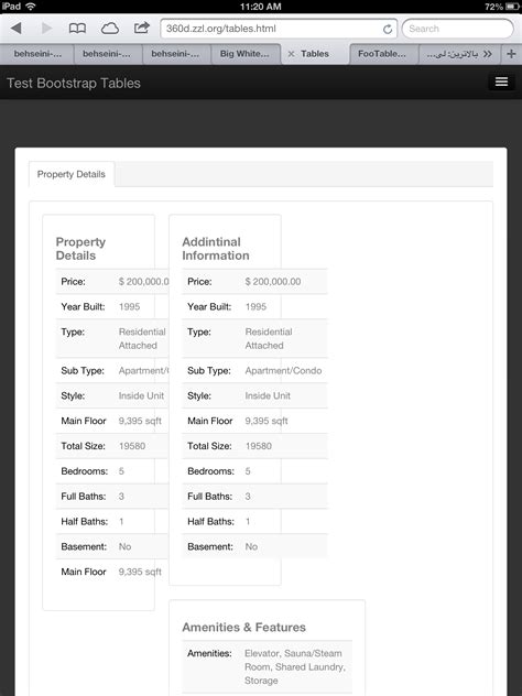 Bootstrap Table Example Code 的图像结果
