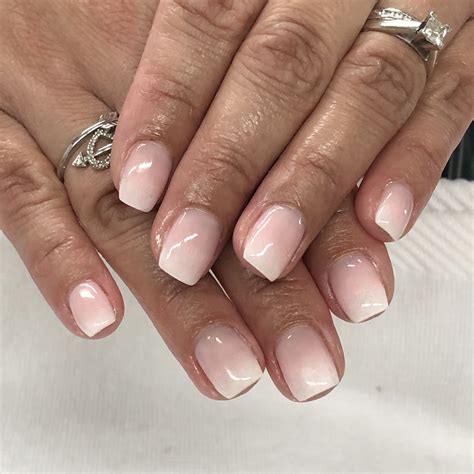 Pink & White Ombré French Gel Nails | White gel nails, Gel nail designs ...