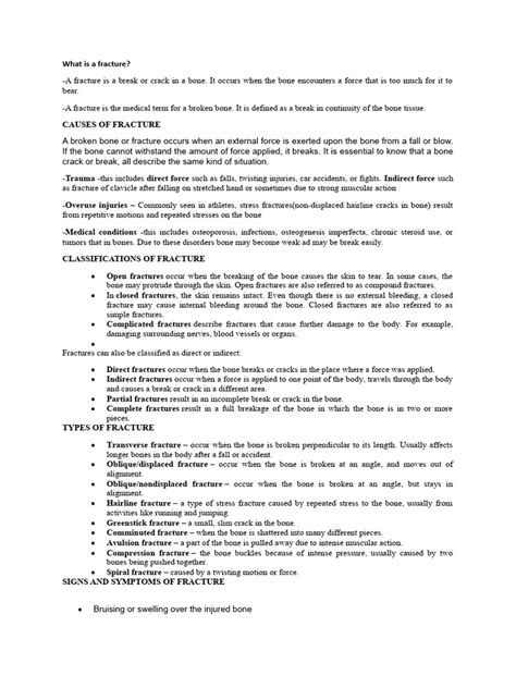 First Aid Fracture | PDF | Bone | Diseases And Disorders