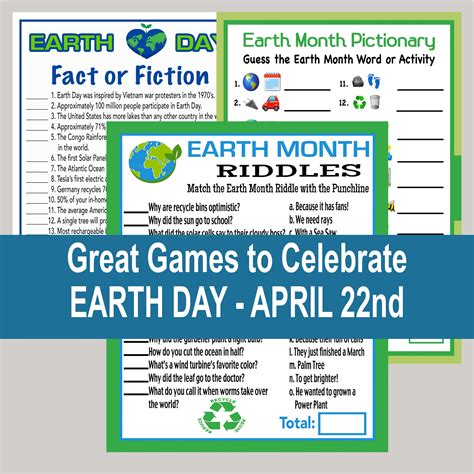 Earth Day Trivia Games Printable Earth Day Quiz Earth Day - Etsy