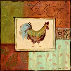 Patchwork Rooster IV Fine Art Print - Jennifer Sosik posters - Animals ...