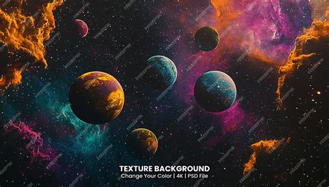 Planets and clouds of star dust texture background | Premium AI ...