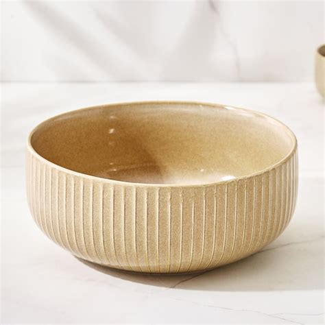 Buy Cerradura Sombre Stoneware Ribbed Serving Bowl - 800ml from Home ...