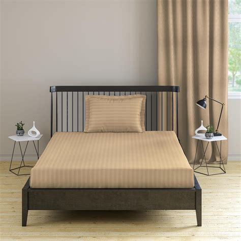Pro Linen Basic 210TC 1cm Satin Stripe Bedding Set | Pure Cotton | cha ...