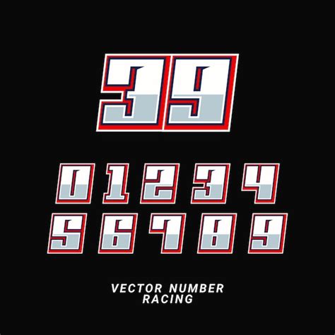 Sport racing numbers vector modern and bold typeface | Premium Vector