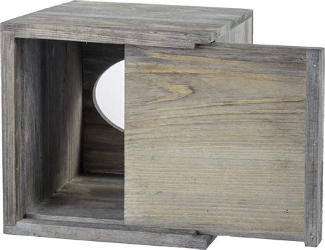 Gray Wood Square Tissue Box Cover w/ Easy Slide Out | Ubuy India