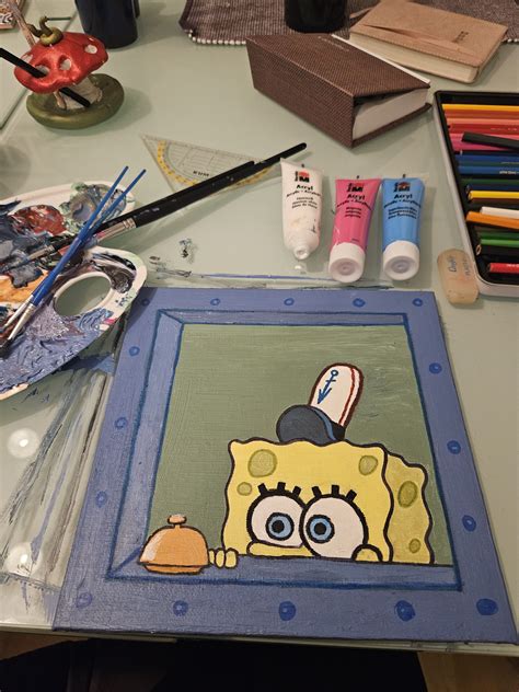 spongebob acryl painting | Diy canvas art painting, Simple canvas ...