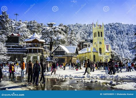 Mall Road is the Main Street in Shimla, the Capital City of Himachal Pradesh, India Editorial ...