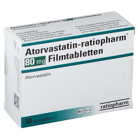 Atorvastatin-ratiopharm® 80 mg 30 St mit dem E-Rezept kaufen - Shop Apotheke