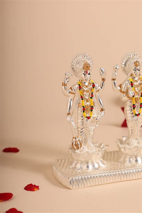 German Silver Vishnu Lakshmi Idol Set – Handcrafted Solid Jodi for ...