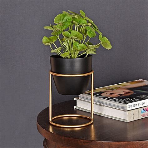 Black Petite Table Planter & Stand (4.5 Inch) – Leafy Island