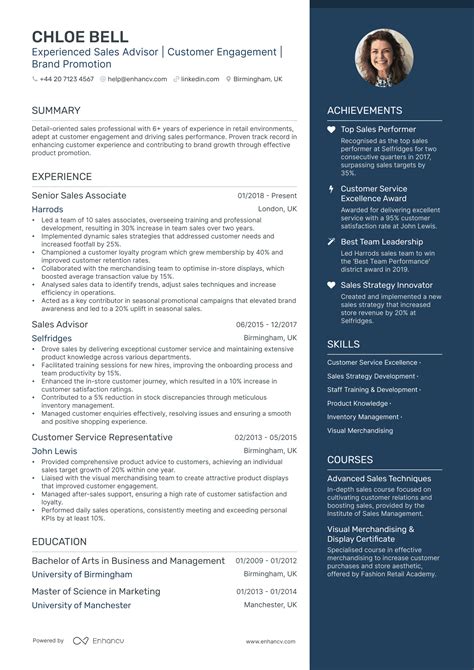 Sales Advisor CV Examples & Guide for 2025