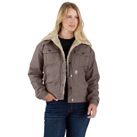 Women's Rugged Flex® Loose Fit Canvas Sherpa-Lined Jacket - 2 Warmer ...