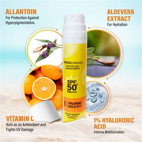 Sunscreen Gel Online - Water Based Sunscreen Gel with SPF 50 – Faces Canada