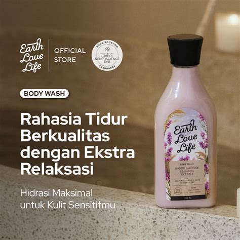 Jual EARTH LOVE LIFE Spanish Lavender & Javanese Rice Milk Body Wash ...
