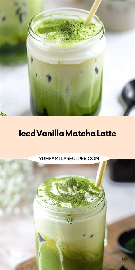 Iced Vanilla Matcha Latte | Yum Family Recipes