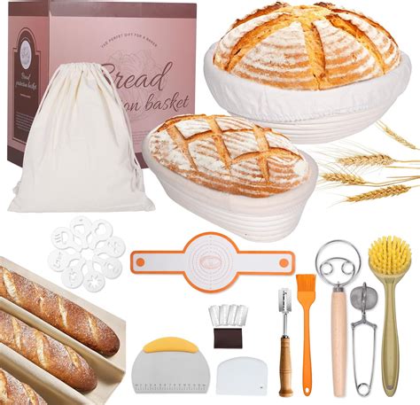 Amazon.com: Santiago Design® | Banneton Bread Proofing Basket Set ...