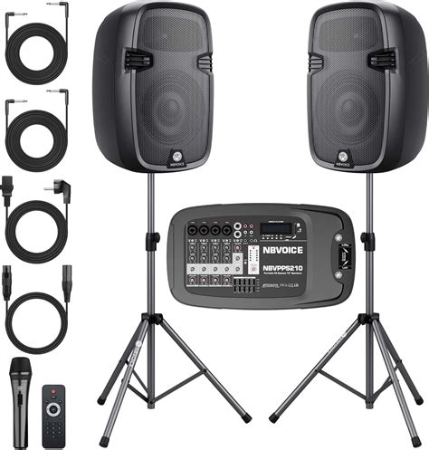 Amazon.com: GTSK10-3 3-Way Portable PA System with Wireless Microphones ...