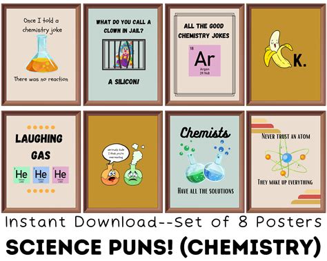Chemistry Puns set of 8 Printables Science Jokes Funny - Etsy Canada