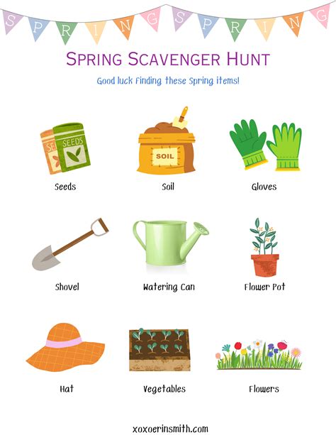 Spring Scavenger Hunt Printables — xoxoerinsmith.com