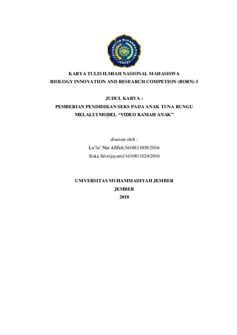 (PDF) KARYA TULIS ILMIAH NASIONAL MAHASISWA BIOLOGY INNOVATION AND ...