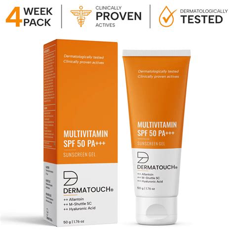 Dermatouch Multivitamin SPF 50 PA+++ Sunscreen Gel 50gm – My Store