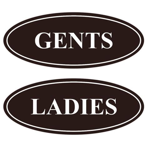 Buy Oval Ladies Gents Restroom Signs - 2 Pack - Dark Brown Large Online ...