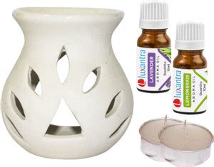 Luxantra Lemongrass Aroma Oil with Ceramic Tlight Night Lamp Light ...