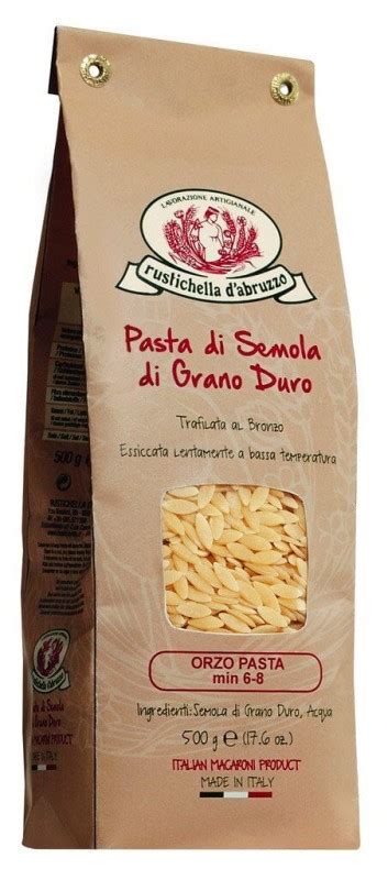 Orzo pasta, durum semolina pasta, Rustichella, 500 g, pack