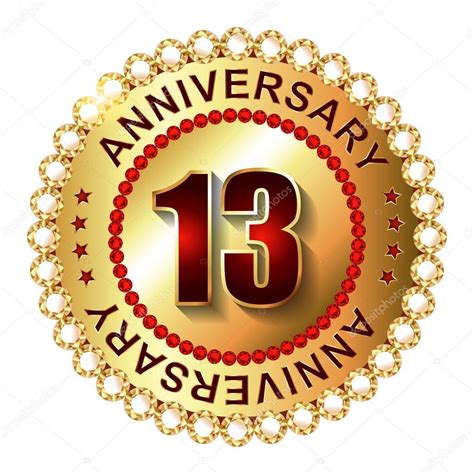 13 Years anniversary golden label. — Stock Vector © GalaStudio #66627519
